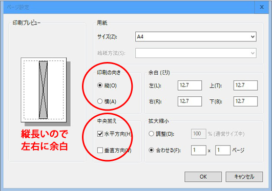 ペイントのページ設定